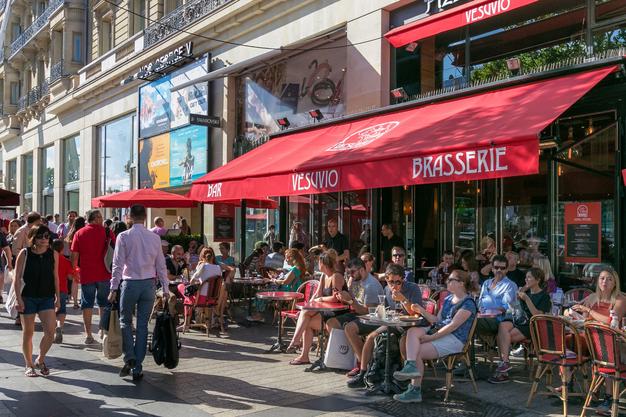 Champs Elysees Paris kafe