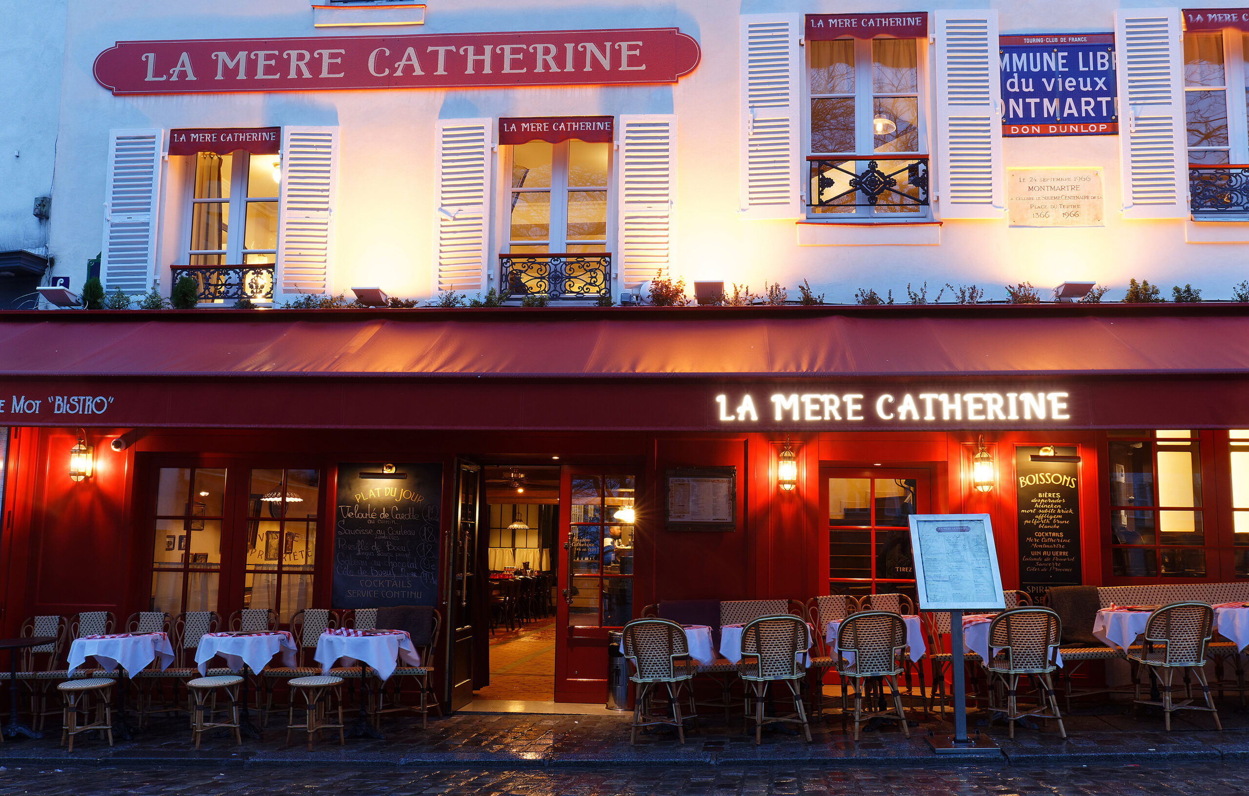Paris bar restaurant mat drikke kvelden natt brasseri